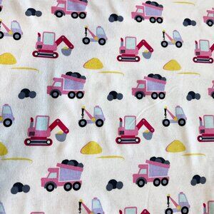 Pink Flannel Construction Equipment Fabric